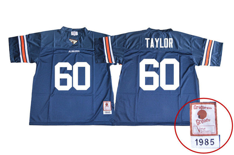 1985 Throwback Men #60 Bill Taylor Auburn Tigers College Football Jerseys Sale-Navy - Click Image to Close